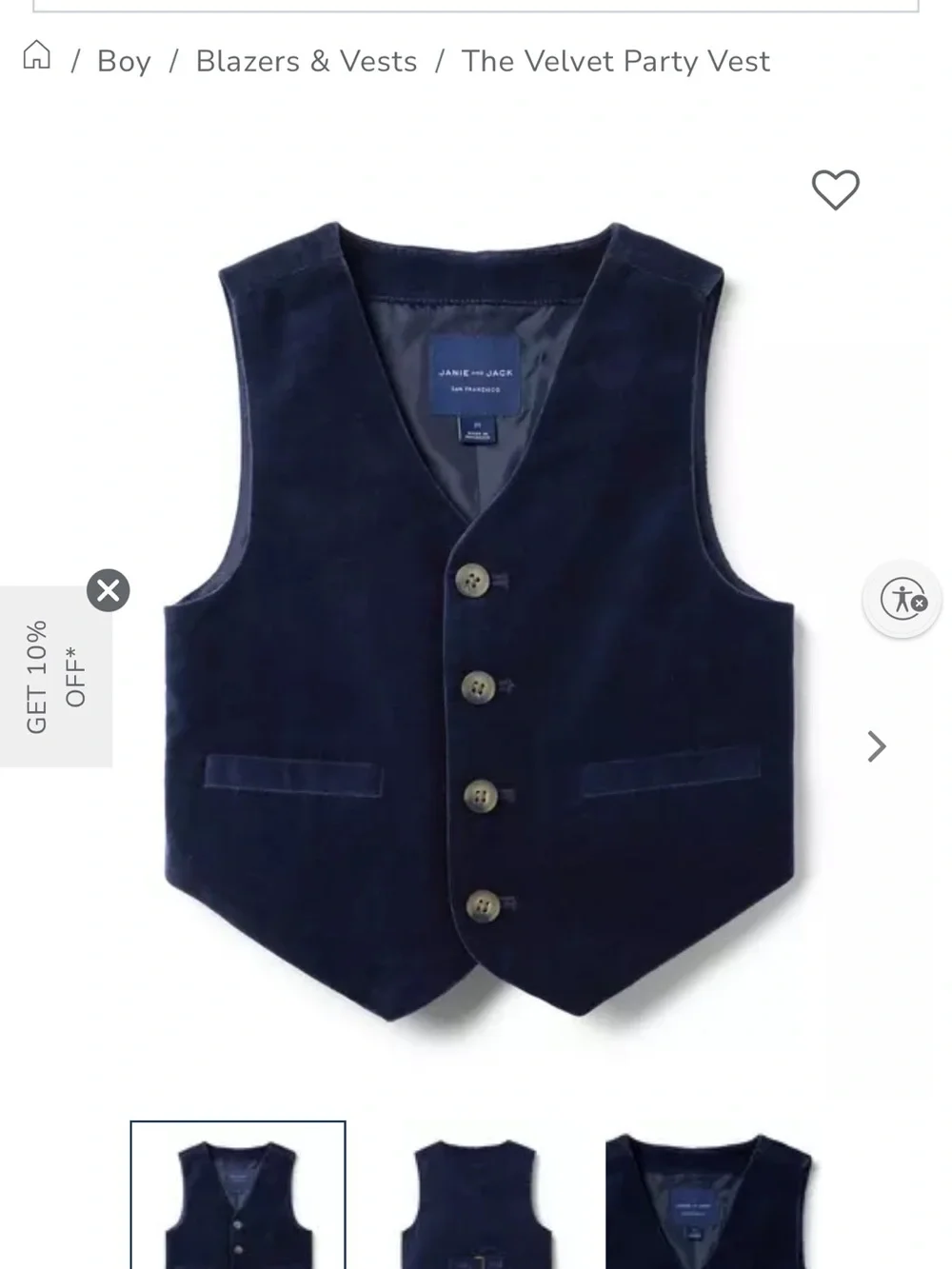 Janie and Jack 4 pcs holiday tarte pants shirt vest suits Navy Satin-Like Line
